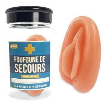 Foufoune de Secours en silicone dans bocal, idée cadeau humoristique et décalée pour adulte