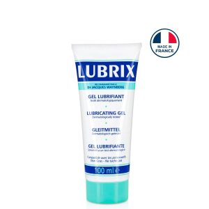 Lubrifiant intime à base d’eau Lubrix 100 ml, sans parabènes, compatible sextoys et préservatifs, made in France.