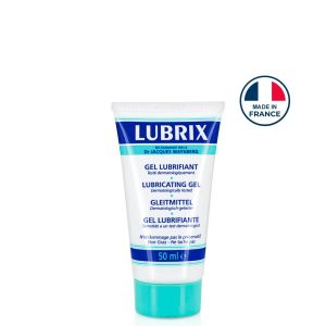 Lubrifiant Lubrix 50 ml à base d’eau, petit format compatible sextoys et préservatifs, made in France.