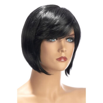 Perruque brune courte asymétrique avec frange – Bérangère – Sexity