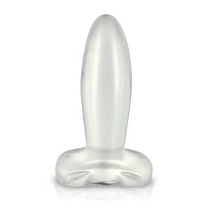 Petit plug anal en jelly souple de 10 cm avec base sécurisée, idéal pour débutant.