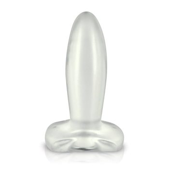 Petit plug anal en jelly souple de 10 cm avec base sécurisée, idéal pour débutant.