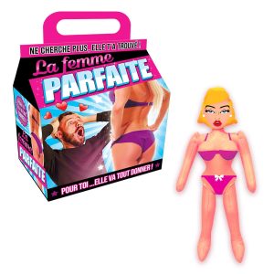 Poupée gonflable femme parfaite 90 cm en PVC, accessoire humoristique pour enterrement de vie de garçon