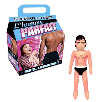 Poupée gonflable homme parfait 90 cm en PVC, accessoire humoristique pour enterrement de vie de jeune fille