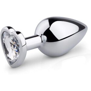 Plug en aluminium avec bijou coeur cristal - L