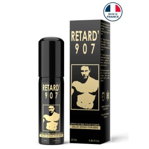Spray retardant pour homme Retard 907 pour contrôler l’éjaculation et prolonger les rapports sexuels.