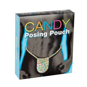 string en bonbon multicolore avec élastique extensible pour jeux coquins sucrés.