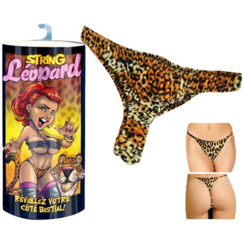 String femme motif léopard – lingerie humoristique cadeau EVJF – Sexity