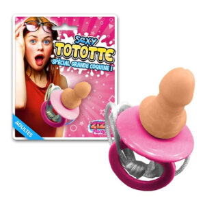Sexy Tototte, tétine rigolote en forme de zizi avec lanière, accessoire EVJF et soirées