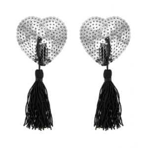 Nippies Coeur + Pompon - Argent et noir