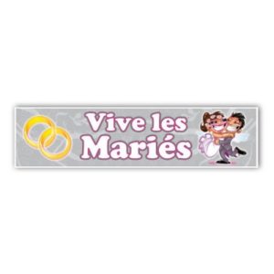 Plaque magnétique de voiture Vive les mariés