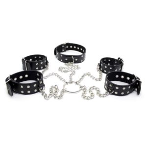 Ensemble collier + menottes poignets + menottes chevilles
