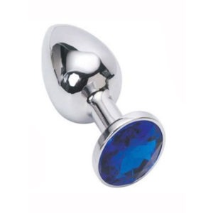 Plug en aluminium et bijou bleu - M