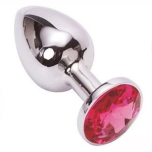 Plug en aluminium et bijou fuchsia - L