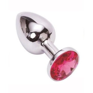 Plug en aluminium et bijou fuchsia - M
