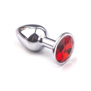 Plug en aluminium et bijou rouge - S