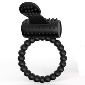 Cockring vibrant Tongue - Noir