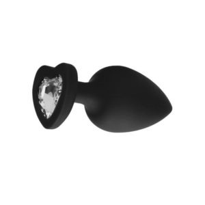 Plug silicone avec bijou coeur cristal - M