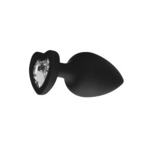 Plug silicone avec bijou coeur cristal - S