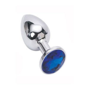 Plug en aluminium et bijou bleu - S