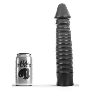 Plug anal strié All Black 27 cm - AB29