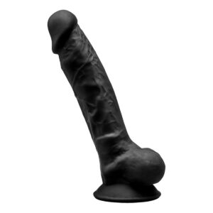 Gode réaliste double densité Silexd Noir - 17,5 cm