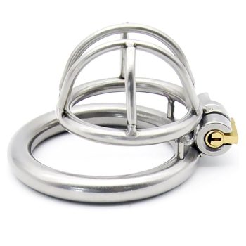 Cage de chasteté en métal avec cadenas intégré, anneau de 4,5 cm et cage courte de 3 cm