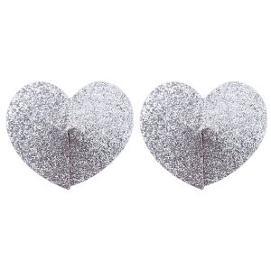 Nippies coeurs pailletés argentés