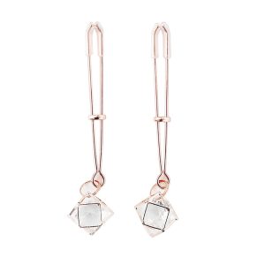 Pinces à seins bijoux - Rose nacrée