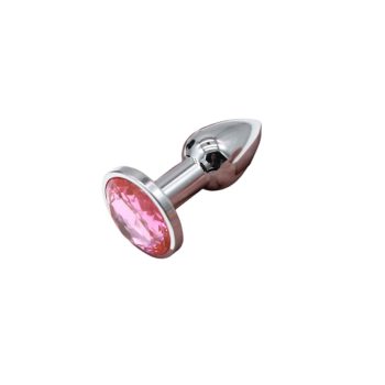 Plug anal XS en aluminium avec bijou rose, discret, élégant et parfait pour une première expérience intime