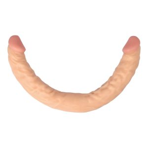 Double gode réaliste Berto en PVC souple, 40 cm, texture nervurée pour plaisir vaginal ou anal intense