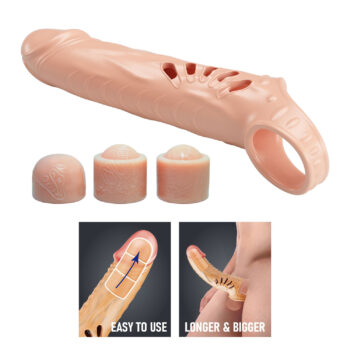 Gaine pénienne Rafael, TPE ultra réaliste, +7,5 cm modulables, veines visibles, sangle testiculaire pour maintien optimal