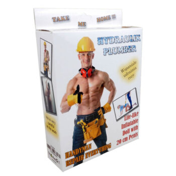 Poupée gonflable homme Le Plombier, 160 cm, torse musclé, pénis gonflable 20 cm, position debout réaliste