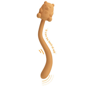 Vibromasseur Cute Bear, unisexe, silicone doux, petit diamètre, pliable, 7 vibrations, pour point G, prostate ou initiation anale