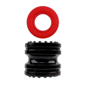 Hard-On Ring GK Power — ballstretcher silicone TPR noir et rouge