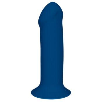 Gode bleu thermo réactif double densité en silicone avec ventouse et harnais – Sexity