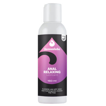 Lubrifiant anal Sensualube effet relaxant 150 ml — texture épaisse blanche, enrichi en menthol, compatible préservatifs