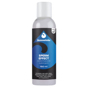 Lubrifiant effet sperme 150 ml — texture blanche crémeuse, compatible préservatifs