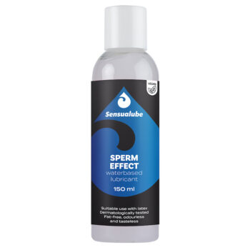 Lubrifiant effet sperme 150 ml — texture blanche crémeuse, compatible préservatifs