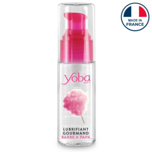 Yoba lubrifiant comestible à la barbe à papa à base d’eau, compatible sextoys et préservatifs, fabriqué en France