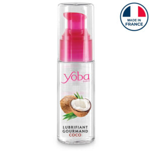 Yoba lubrifiant comestible à la noix de coco à base d’eau, compatible sextoys et préservatifs, fabriqué en France