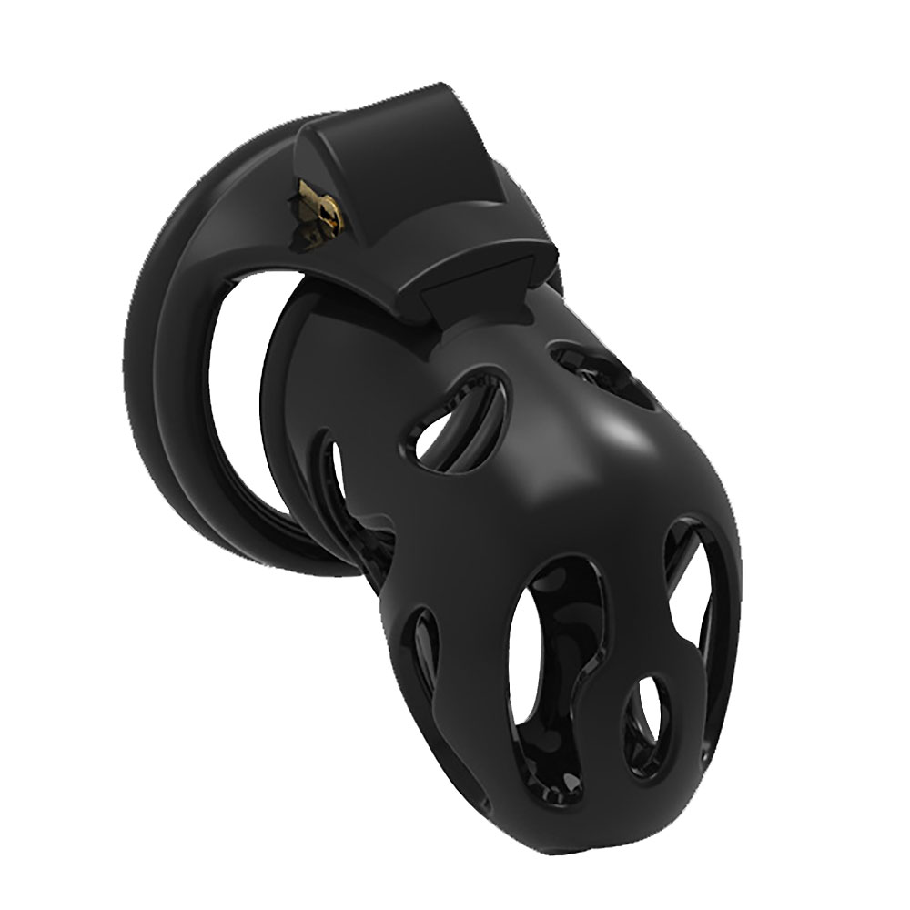 cage chastete homme polycarbonate noir coudée ajustable verrou sexity nantes