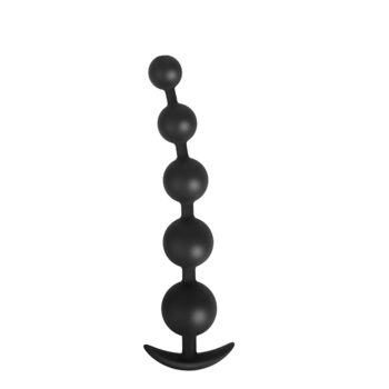 Chaîne anale silicone 25 cm 5 boules souples base T sécurisée