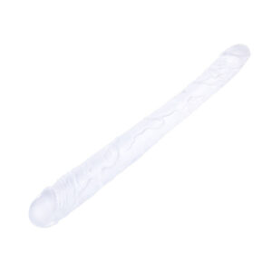 Double gode transparent 32 cm jelly souple