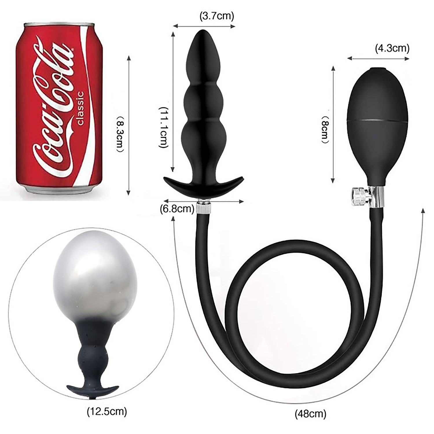 Plug anal gonflable à boules silicone valve sécurité