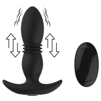 Plug anal vibrant téléscopique silicone