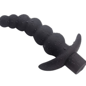 Plug anal vibrant silicone 6 boules progressives recourbées