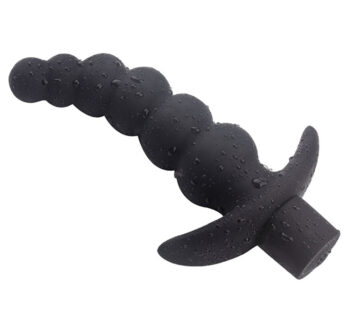 Plug anal vibrant silicone 6 boules progressives recourbées