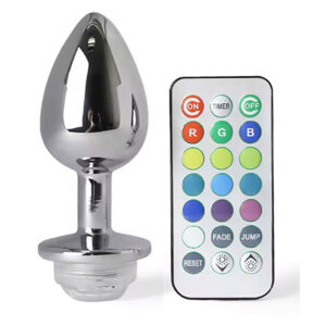 Plug anal lumineux L aluminium bijou LED