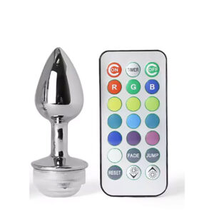 Plug anal lumineux aluminium bijou LED télécommande